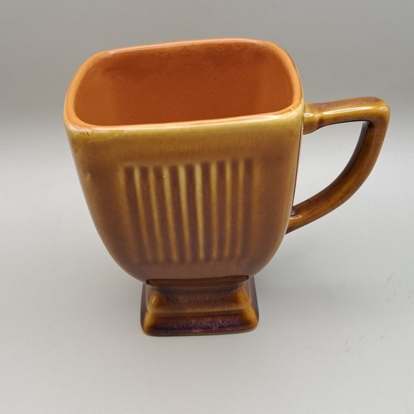 Style Eyes By Baum Bros Cup Vintage MCM Stoneware Mug Terra Cotta Gradient Brown - Picture 1 of 9